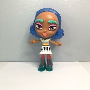 New Lotta Looks Doll Skate Pop Customizable used Blue Hair Piano Skirt 6.5 inch